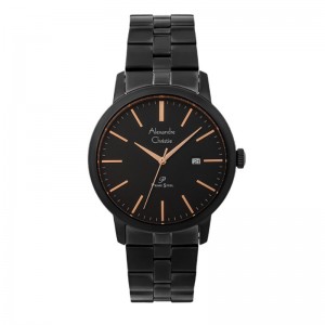 Alexandre Christie AC 1007 Full Black Rosegold Tick MDBIPBARG